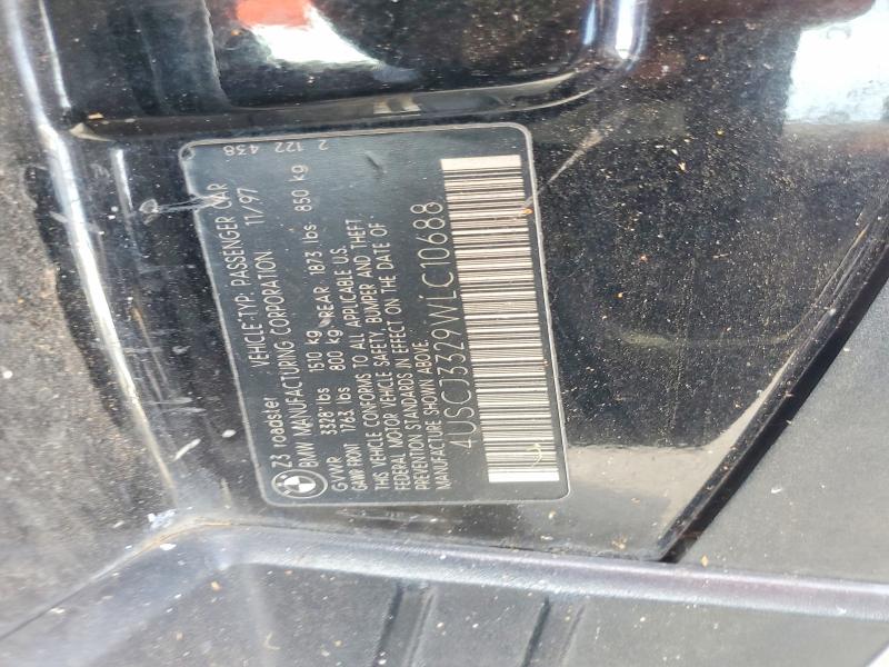1998 Bmw Z3 მანქანა იყიდება აუქციონზე, vin: 4USCJ3329WLC10688, აუქციონის ნომერი: 62082676