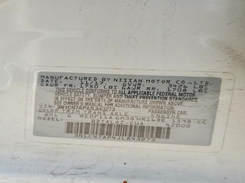 61742206 :رقم المزاد ، 3N1CN7AP4JL843273 vin ، 2018 Nissan Versa مزاد بيع