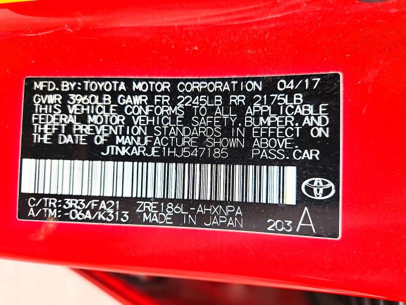 Продаж на аукціоні авто 2017 Toyota Corolla Im, vin: JTNKARJE1HJ547185, номер лоту: 55272866