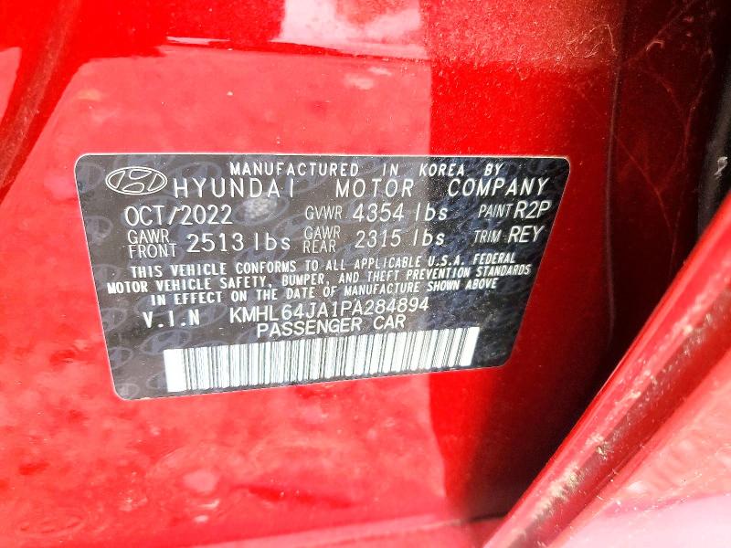 61445306 :رقم المزاد ، KMHL64JA1PA284894 vin ، 2023 Hyundai Sonata مزاد بيع