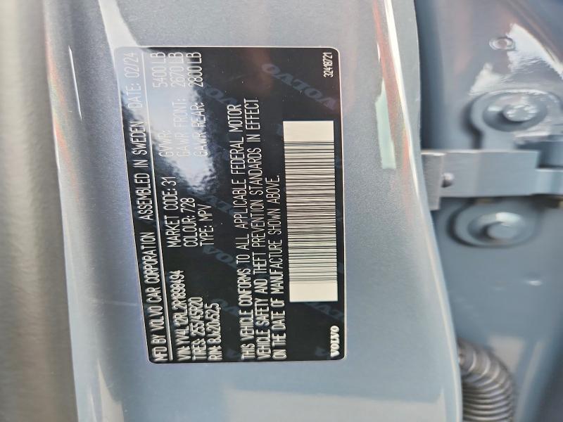 61350536 :رقم المزاد ، YV4L12RL2R1898494 vin ، 2024 Volvo Xc60 مزاد بيع