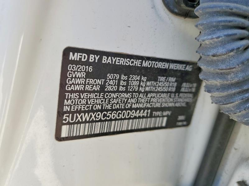 Aukcja sprzedaży 2016 Bmw X3, vin: 5UXWX9C56G0D94441, numer aukcji: 60639676