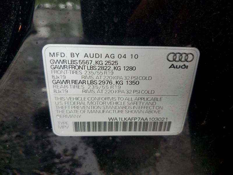 Продаж на аукціоні авто 2010 Audi Q5, vin: WA1LKAFP7AA103021, номер лоту: 62974746