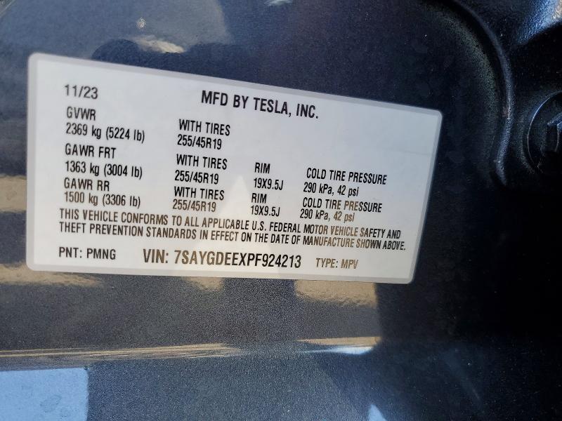 Продажа на аукционе авто 2023 Tesla Model Y, vin: 7SAYGDEEXPF924213, номер лота: 62510876