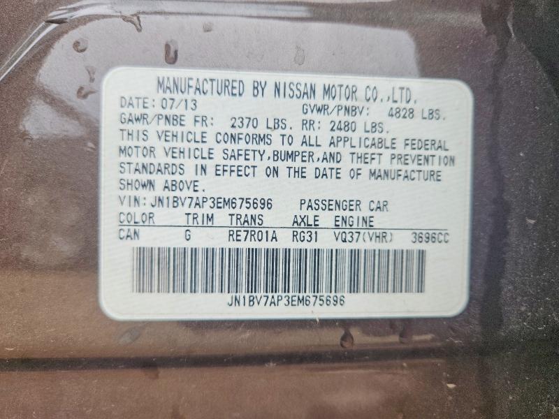 Продажа на аукционе авто 2014 Infiniti Q50, vin: JN1BV7AP3EM675696, номер лота: 62313676