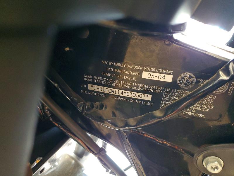 59659826 :رقم المزاد ، 1HD1FCW114Y630507 vin ، 2004 Harley-davidson Flhtcui مزاد بيع