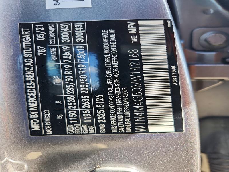 Aukcja sprzedaży 2021 Mercedes-benz Glb, vin: W1N4M4GB0MW142168, numer aukcji: 59279606