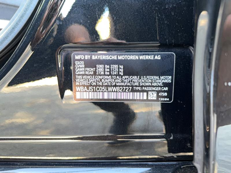 Продажа на аукционе авто 2020 Bmw 540, vin: WBAJS1C05LWW82727, номер лота: 61055276