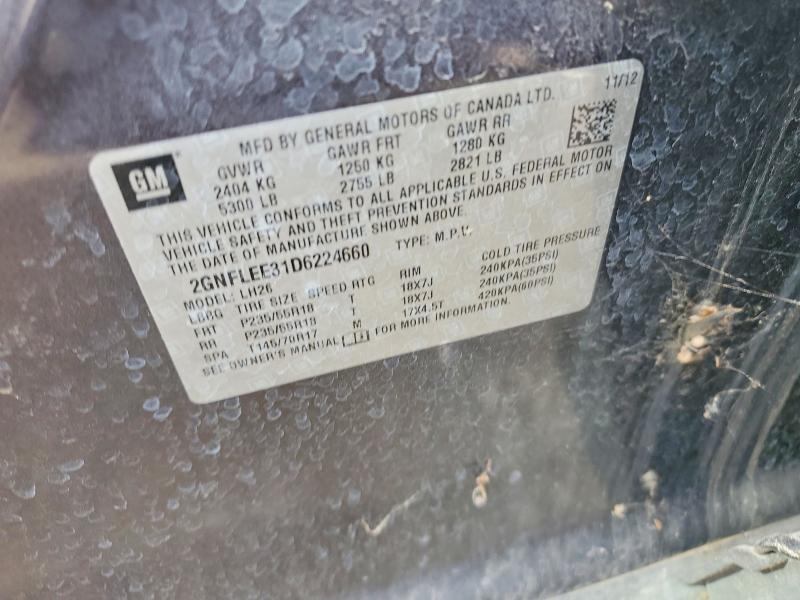 59783526 :رقم المزاد ، 2GNFLEE31D6224660 vin ، 2013 Chevrolet Equinox مزاد بيع