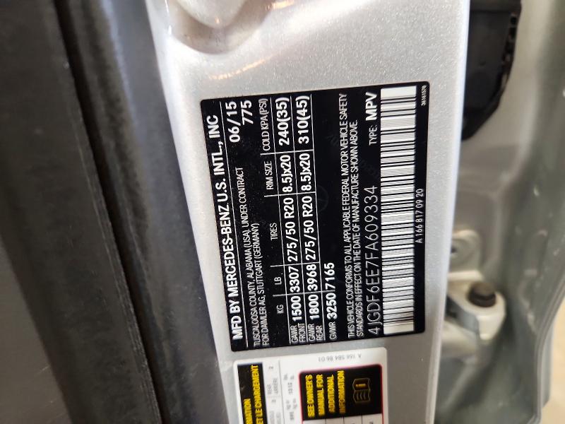 Aukcja sprzedaży 2015 Mercedes-benz Gl, vin: 4JGDF6EE7FA609334, numer aukcji: 59227816