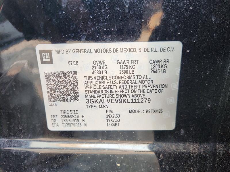 63055126 :رقم المزاد ، 3GKALVEV9KL111279 vin ، 2019 Gmc Terrain مزاد بيع