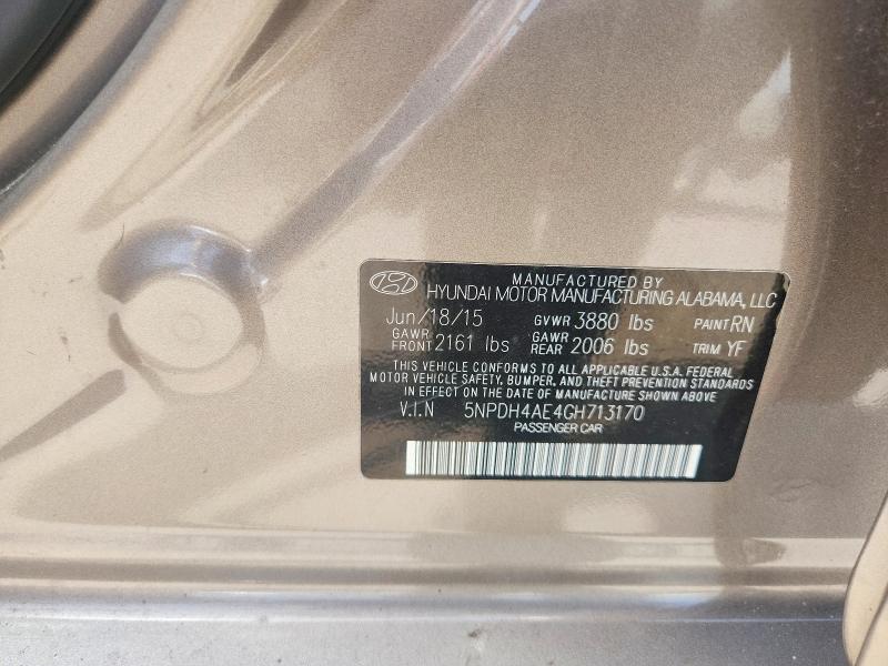 2016 Hyundai Elantra მანქანა იყიდება აუქციონზე, vin: 5NPDH4AE4GH713170, აუქციონის ნომერი: 61468516