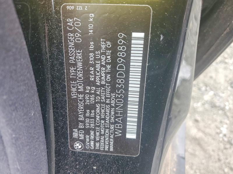 62232006 :رقم المزاد ، WBAHN03538DD98899 vin ، 2008 Bmw 760 مزاد بيع