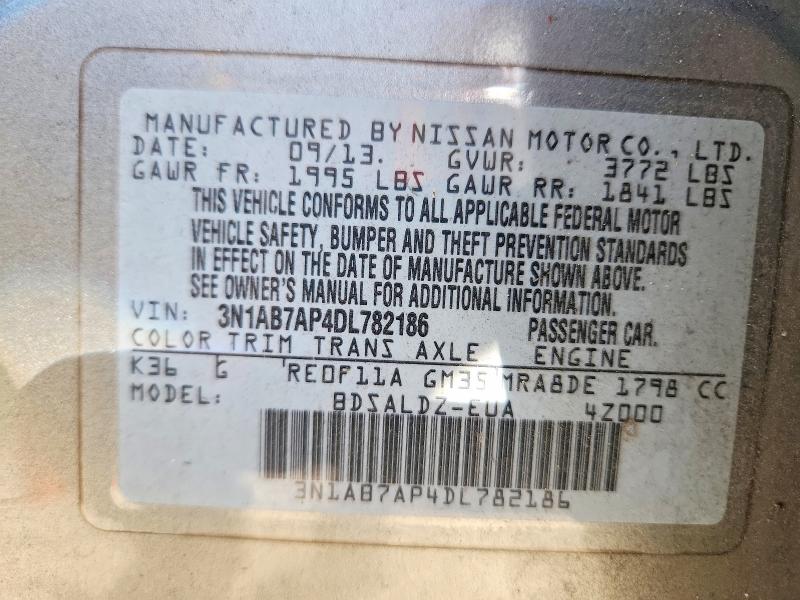 Aukcja sprzedaży 2013 Nissan Sentra, vin: 3N1AB7AP4DL782186, numer aukcji: 59150676