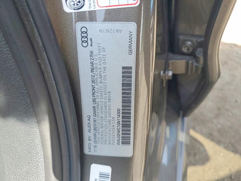 59259886 :رقم المزاد ، WAUGFAFC1GN114300 vin ، 2016 Audi A6 مزاد بيع