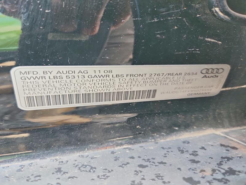 Продаж на аукціоні авто 2009 Audi A6, vin: WAUDG74FX9N025554, номер лоту: 63421406
