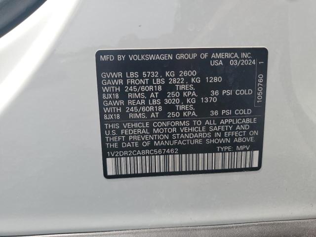 Продажа на аукционе авто 2024 Volkswagen Atlas, vin: 1V2DR2CA8RC567462, номер лота: 62948276