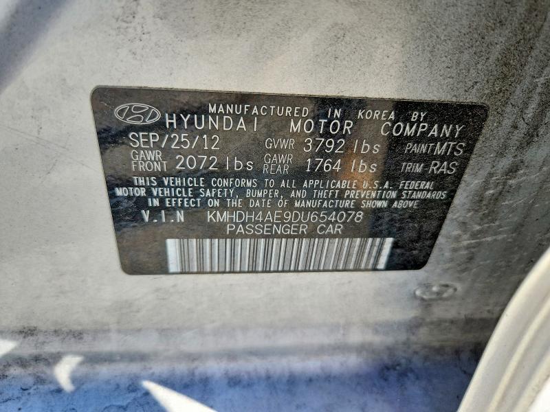 Продажа на аукционе авто 2013 Hyundai Elantra, vin: KMHDH4AE9DU654078, номер лота: 59531566
