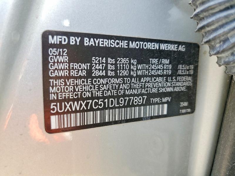 Продажа на аукционе авто 2013 Bmw X3, vin: 5UXWX7C51DL977897, номер лота: 62792636