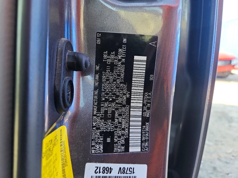 Продаж на аукціоні авто 2013 Toyota Sienna, vin: 5TDKK3DC2DS292682, номер лоту: 61130676