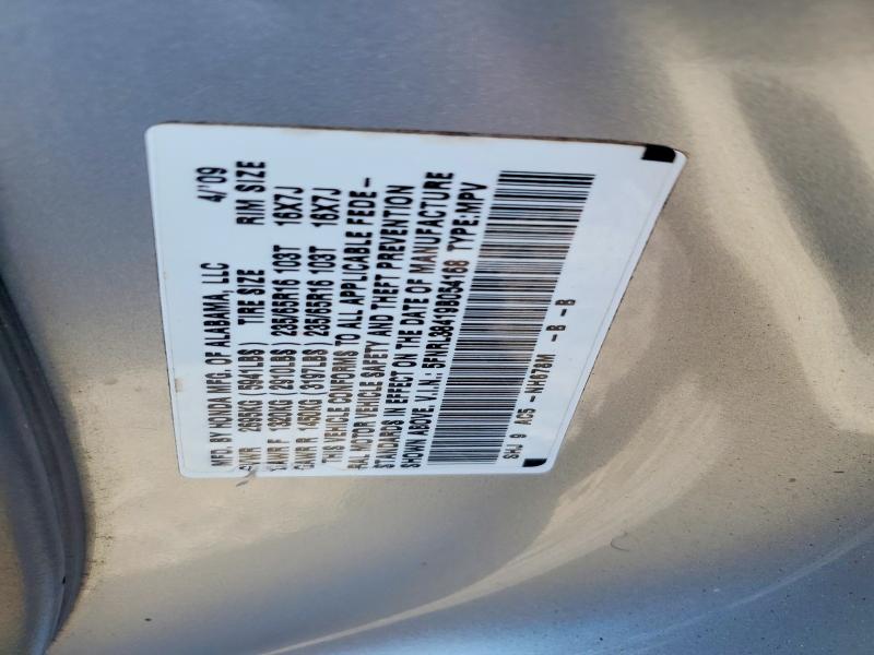 61427616 :رقم المزاد ، 5FNRL38419B054168 vin ، 2009 Honda Odyssey مزاد بيع
