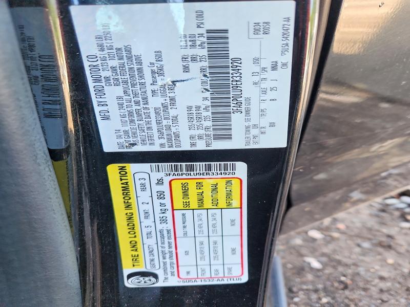 Aukcja sprzedaży 2014 Ford Fusion, vin: 3FA6P0LU9ER334920, numer aukcji: 63174416
