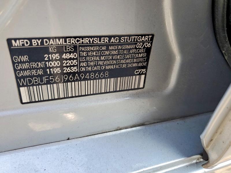 61199696 :رقم المزاد ، WDBUF56J96A948668 vin ، 2006 Mercedes-benz E مزاد بيع