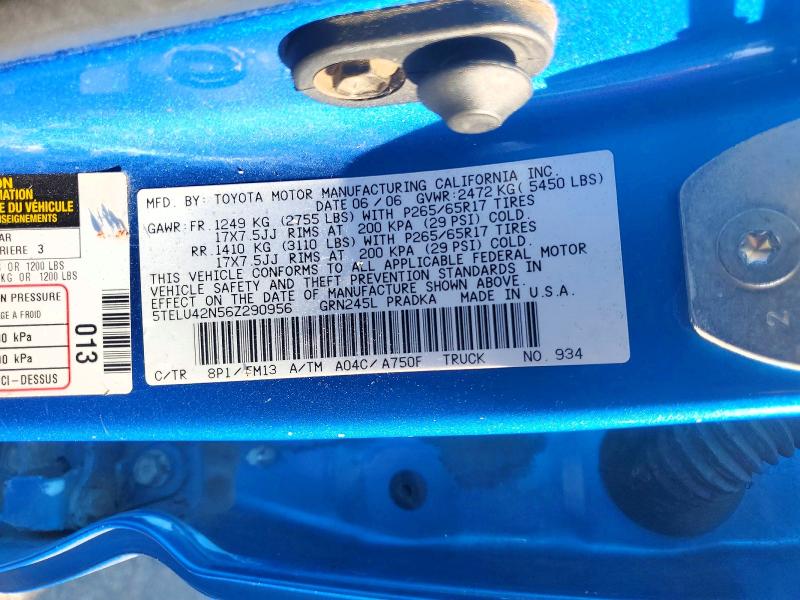 Продаж на аукціоні авто 2006 Toyota Tacoma, vin: 5TELU42N56Z290956, номер лоту: 59911386