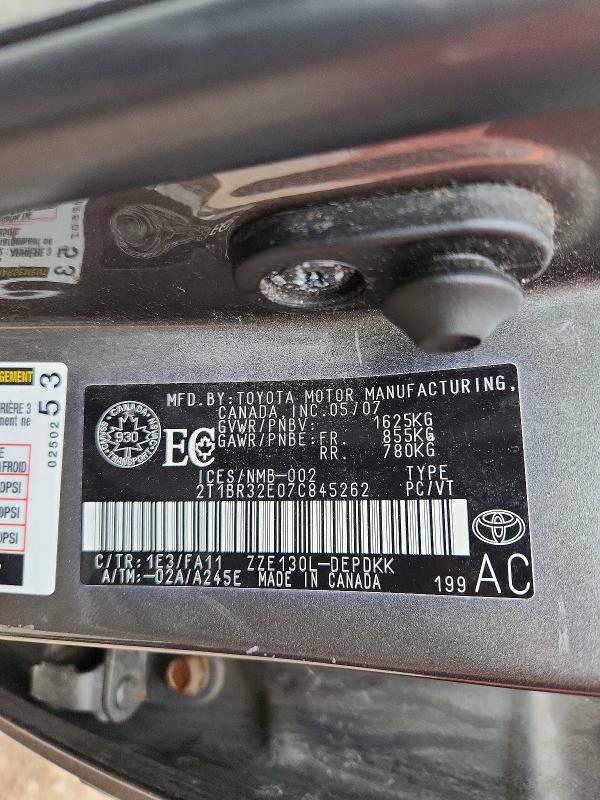 Продажа на аукционе авто 2007 Toyota Corolla, vin: 2T1BR32E07C845262, номер лота: 60223956