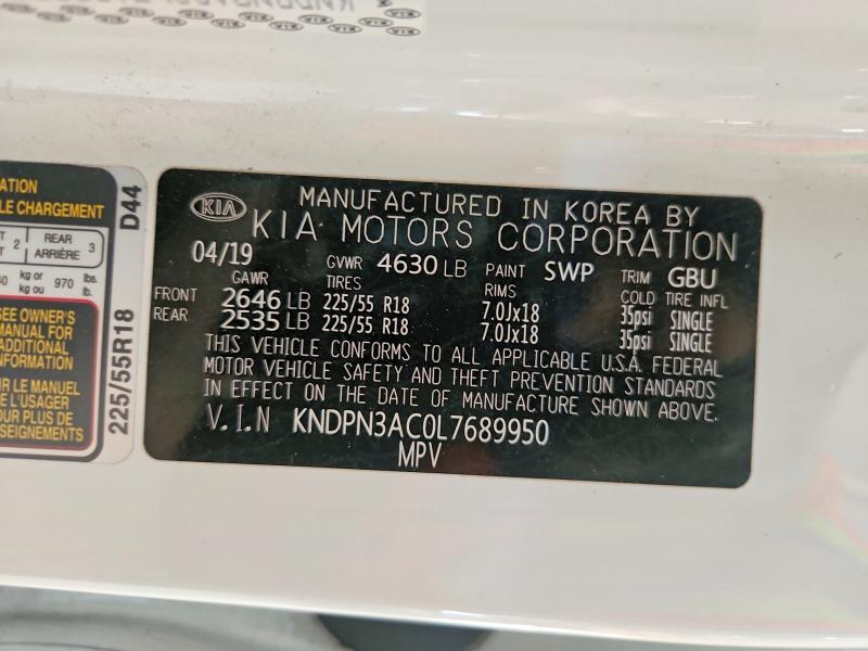 2020 Kia Sportage მანქანა იყიდება აუქციონზე, vin: KNDPN3AC0L7689950, აუქციონის ნომერი: 62791756