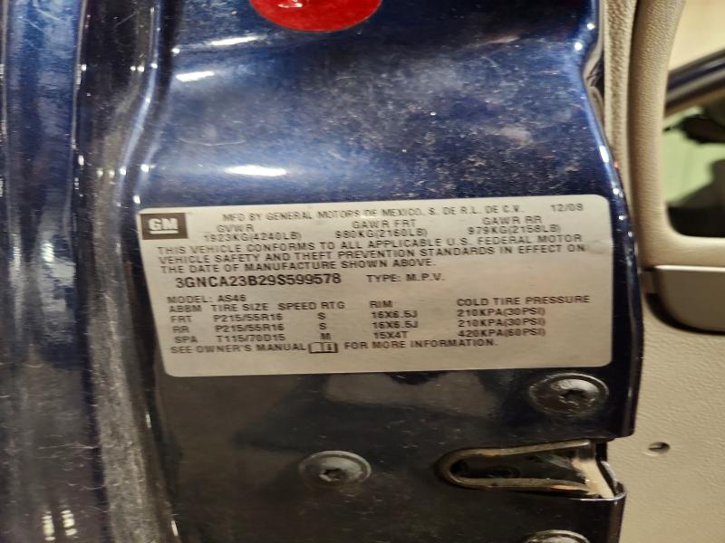 Продажа на аукционе авто 2009 Chevrolet Hhr, vin: 3GNCA23B29S599578, номер лота: 59826386