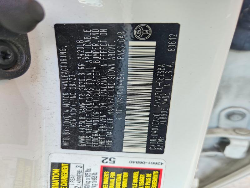 Auction sale of the 2024 Toyota Camry, vin: 4T1T11AK2RU844543, lot number: 59890806