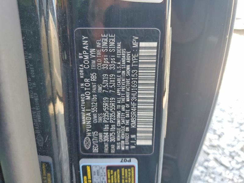Продажа на аукционе авто 2017 Hyundai Santa Fe, vin: KM8SR4HF3HU169153, номер лота: 59355696