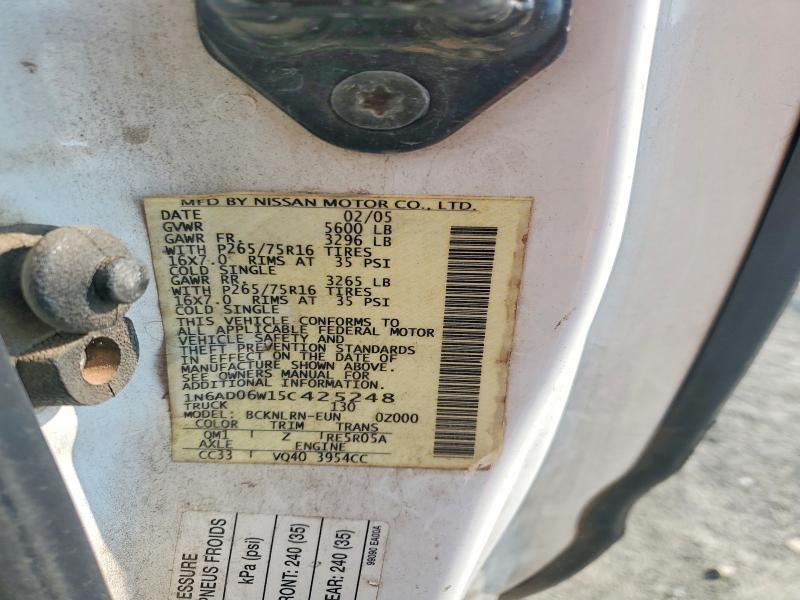 62700046 :رقم المزاد ، 1N6AD06W15C425248 vin ، 2005 Nissan Frontier مزاد بيع