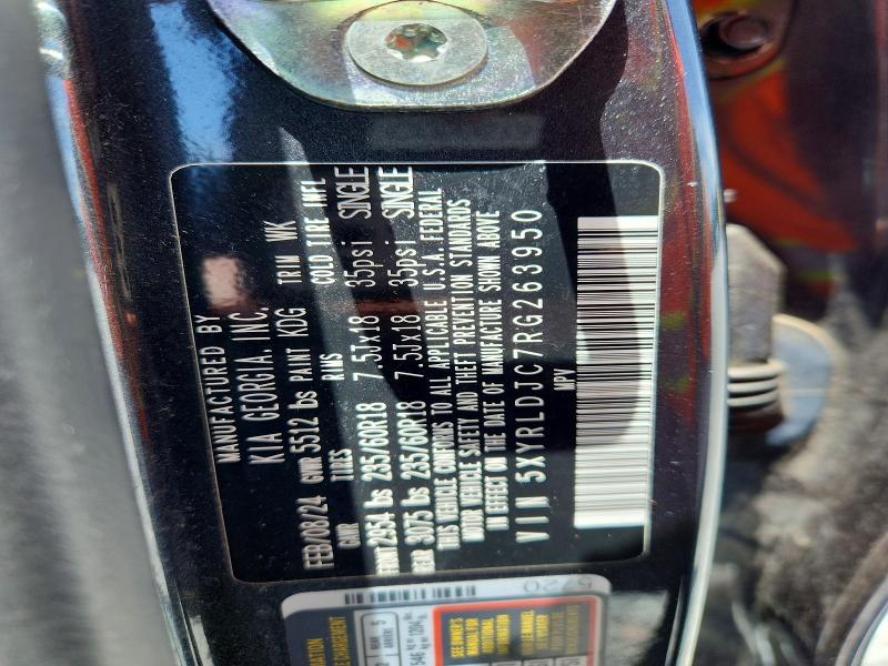 62015806 :رقم المزاد ، 5XYRLDJC7RG263950 vin ، 2024 Kia Sorento مزاد بيع