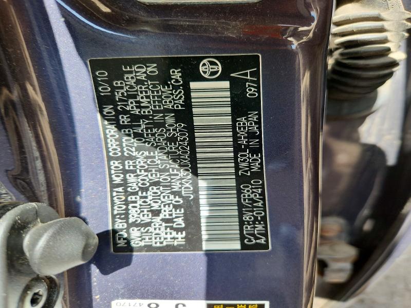 Aukcja sprzedaży 2010 Toyota Prius, vin: JTDKN3DUXA0243079, numer aukcji: 85770035