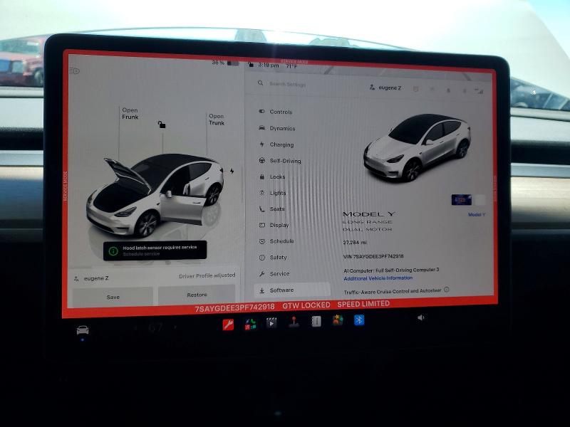 Auction sale of the 2023 Tesla Model Y, vin: 7SAYGDEE3PF742918, lot number: 59905486