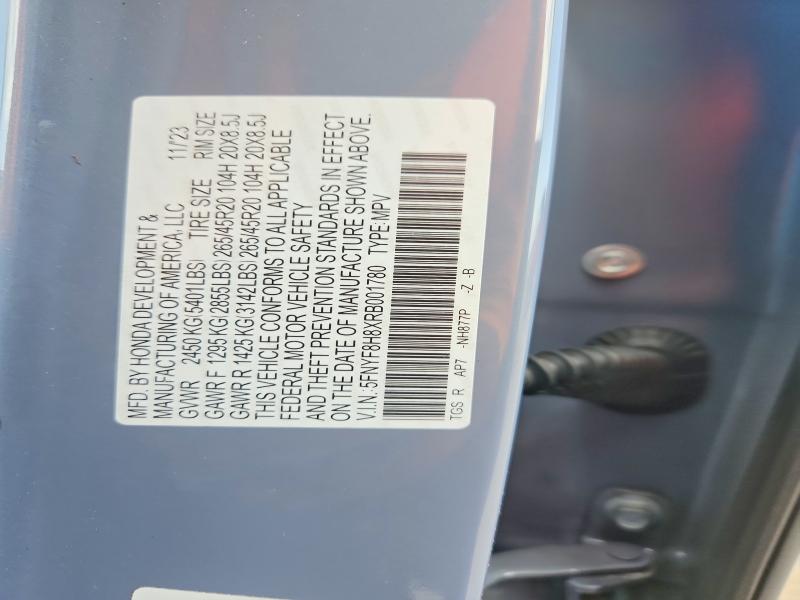 Aukcja sprzedaży 2024 Honda Passport, vin: 5FNYF8H8XRB001780, numer aukcji: 61532556