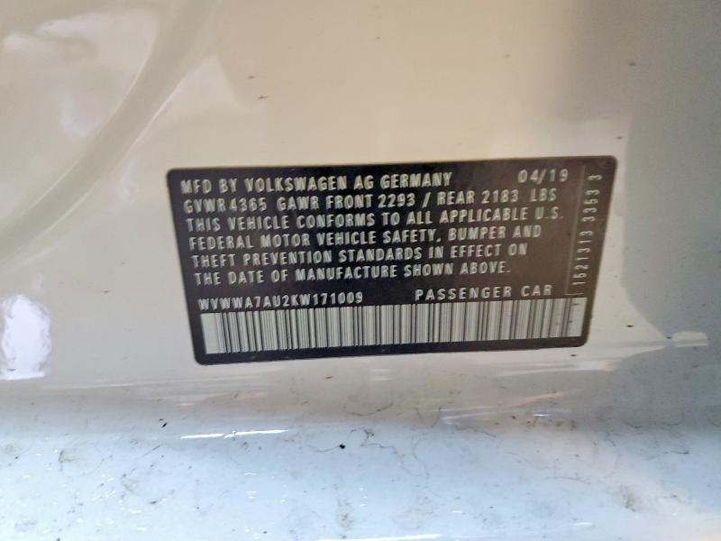 Aukcja sprzedaży 2019 Volkswagen Golf R, vin: WVWWA7AU2KW171009, numer aukcji: 62149456