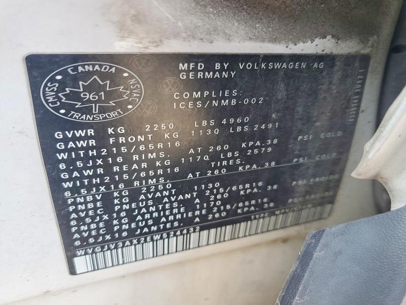 Продажа на аукционе авто 2014 Volkswagen Tiguan, vin: WVGJV3AX2EW524432, номер лота: 59278236