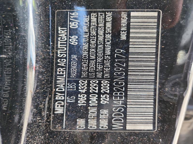 Aukcja sprzedaży 2016 Mercedes-benz Cla, vin: WDDSJ4EB2GN392179, numer aukcji: 62652576
