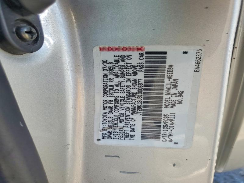 Aukcja sprzedaży 2001 Toyota Prius, vin: JT2BK12U310006877, numer aukcji: 61372326