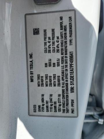 Продаж на аукціоні авто 2023 Tesla Model 3, vin: 5YJ3E1EA7PF499641, номер лоту: 60032186