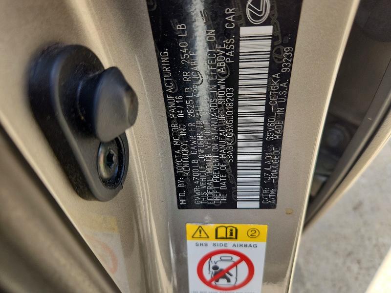 61812276 :رقم المزاد ، 58ABK1GGXGU018203 vin ، 2016 Lexus Es مزاد بيع