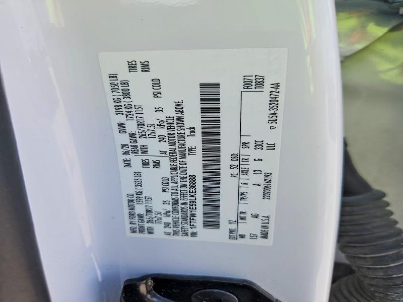 Aukcja sprzedaży 2020 Ford F150, vin: 1FTFW1E59LKE36888, numer aukcji: 62224286