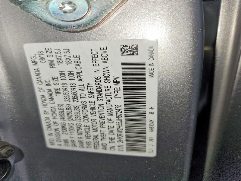 Aukcja sprzedaży 2018 Honda Cr-v, vin: 2HKRW2H55JH672478, numer aukcji: 60185206