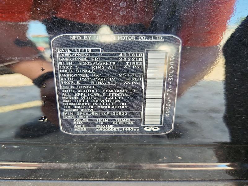 Aukcja sprzedaży 2019 Infiniti Qx50, vin: 3PCAJ5M11KF130522, numer aukcji: 61769676