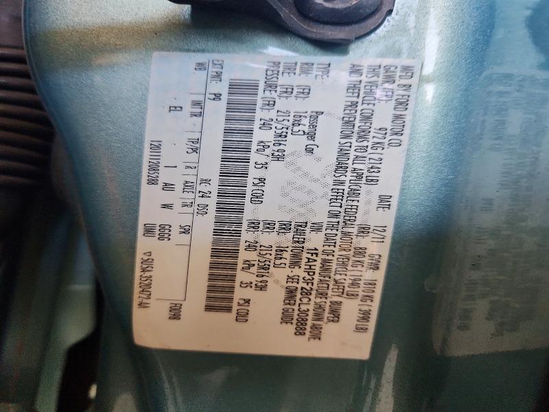 60938756 :رقم المزاد ، 1FAHP3F28CL308888 vin ، 2012 Ford Focus مزاد بيع