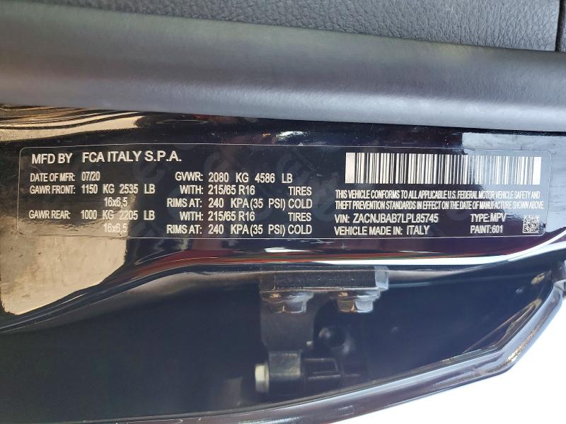 Aukcja sprzedaży 2020 Jeep Renegade, vin: ZACNJBAB7LPL85745, numer aukcji: 63151106