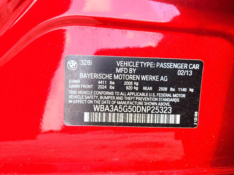 Продажа на аукционе авто 2013 Bmw 328, vin: WBA3A5G50DNP25323, номер лота: 59952896